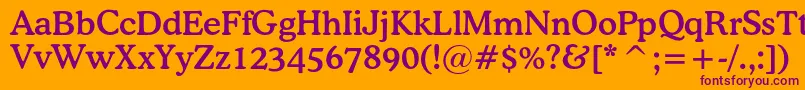 Osvaldmediumc Font – Purple Fonts on Orange Background