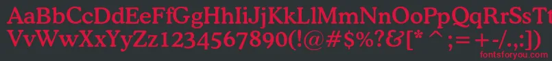 フォントOsvaldmediumc – 黒い背景に赤い文字