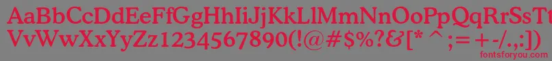 フォントOsvaldmediumc – 赤い文字の灰色の背景