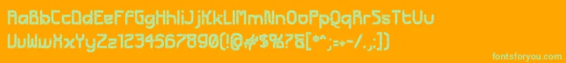 FuturexApocalypse Font – Green Fonts on Orange Background