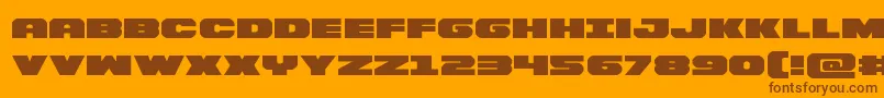 Bummerexpand-Schriftart – Braune Schriften auf orangefarbenem Hintergrund