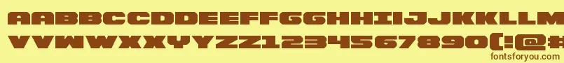 Fonte Bummerexpand – fontes marrons em um fundo amarelo