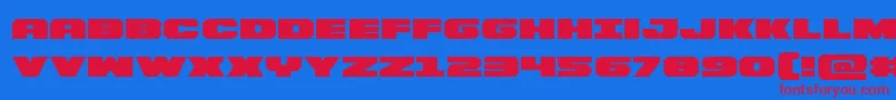 フォントBummerexpand – 赤い文字の青い背景