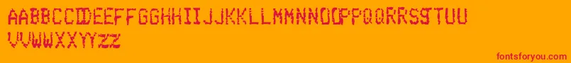 BelchingUpSalisburySteak-Schriftart – Rote Schriften auf orangefarbenem Hintergrund