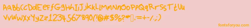 FuzzyFont Font – Orange Fonts on Pink Background