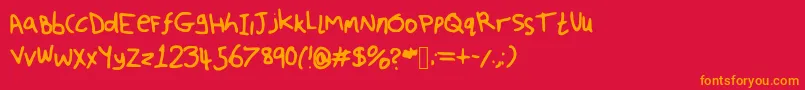 Шрифт FuzzyFont – оранжевые шрифты на красном фоне