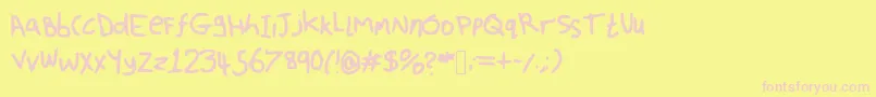 FuzzyFont Font – Pink Fonts on Yellow Background