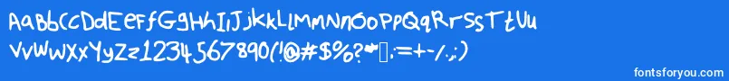 フォントFuzzyFont – 青い背景に白い文字