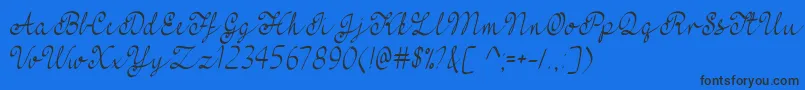 FeelMyHeartTtf-Schriftart – Schwarze Schriften auf blauem Hintergrund