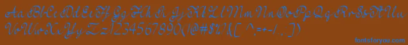 Więcej informacji o czcionce FeelMyHeartTtf Czcionka FeelMyHeartTtf – niebieskie czcionki na brązowym tle