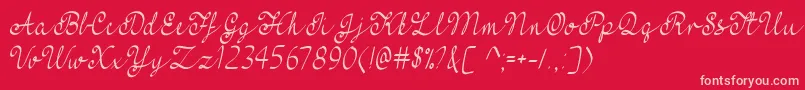 FeelMyHeartTtf Font – Pink Fonts on Red Background