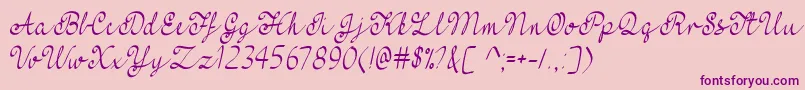 FeelMyHeartTtf Font – Purple Fonts on Pink Background