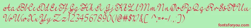 FeelMyHeartTtf Font – Red Fonts on Green Background