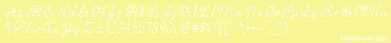 フォントFeelMyHeartTtf – 黄色い背景に白い文字