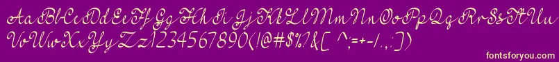 FeelMyHeartTtf Font – Yellow Fonts on Purple Background