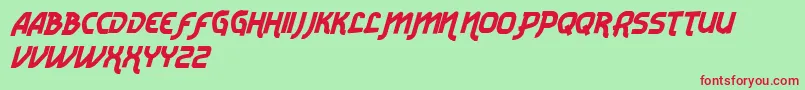 VtksRadicaleV2 Font – Red Fonts on Green Background