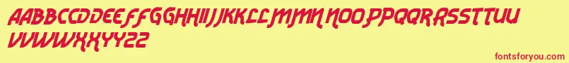 VtksRadicaleV2 Font – Red Fonts on Yellow Background