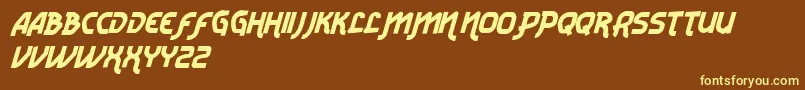 Шрифт VtksRadicaleV2 – жёлтые шрифты на коричневом фоне