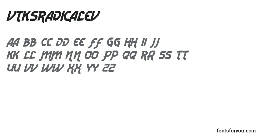 characters of vtksradicalev2 font, letter of vtksradicalev2 font, alphabet of  vtksradicalev2 font