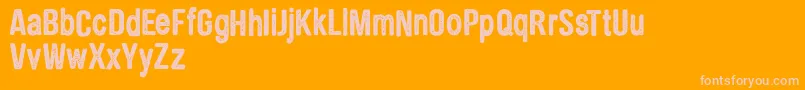 CfbrothersinarmspersonalRe Font – Pink Fonts on Orange Background