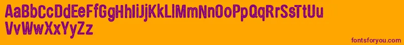 CfbrothersinarmspersonalRe Font – Purple Fonts on Orange Background