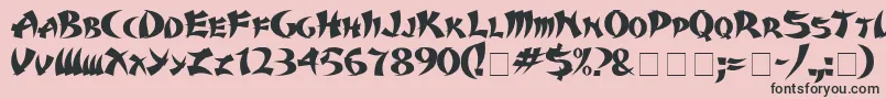 KarateMedium-Schriftart – Schwarze Schriften auf rosa Hintergrund