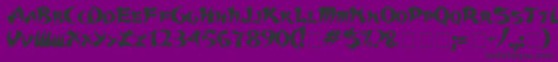 Шрифт KarateMedium – чёрные шрифты на фиолетовом фоне