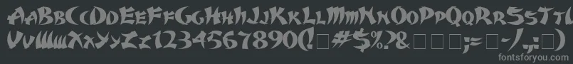 フォントKarateMedium – 黒い背景に灰色の文字