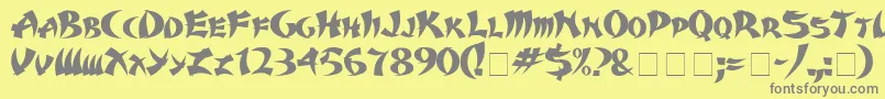 フォントKarateMedium – 黄色の背景に灰色の文字