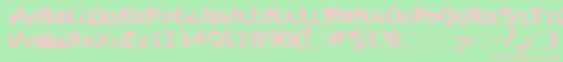 KarateMedium Font – Pink Fonts on Green Background