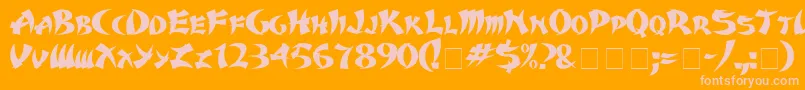 フォントKarateMedium – オレンジの背景にピンクのフォント