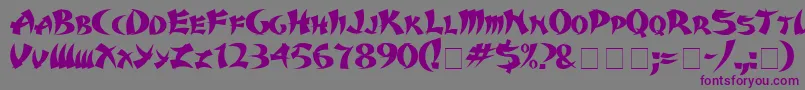 Шрифт KarateMedium – фиолетовые шрифты на сером фоне