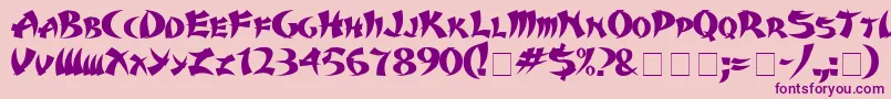 KarateMedium-fontti – violetit fontit vaaleanpunaisella taustalla
