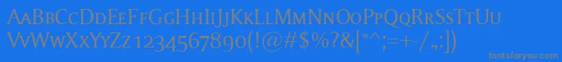 フォントMementoSmallcaps – 青い背景に灰色の文字