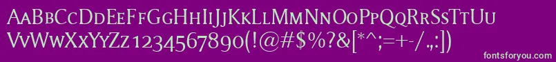 フォントMementoSmallcaps – 紫の背景に緑のフォント