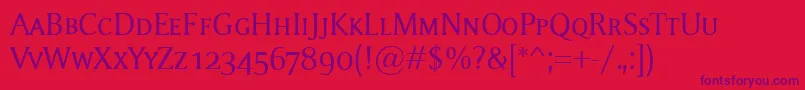 フォントMementoSmallcaps – 赤い背景に紫のフォント