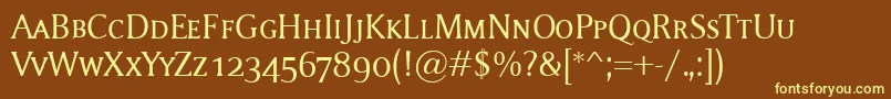 MementoSmallcaps Font – Yellow Fonts on Brown Background