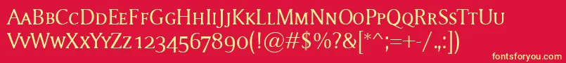 MementoSmallcaps Font – Yellow Fonts on Red Background