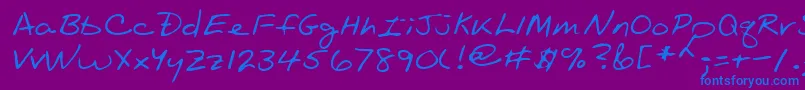 Lehn089 Font – Blue Fonts on Purple Background