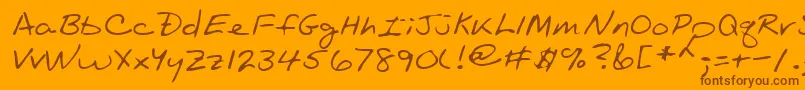 Lehn089 Font – Brown Fonts on Orange Background