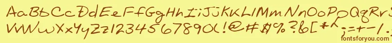 Lehn089 Font – Brown Fonts on Yellow Background