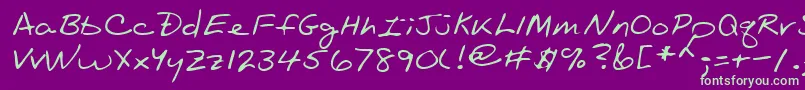 Lehn089 Font – Green Fonts on Purple Background