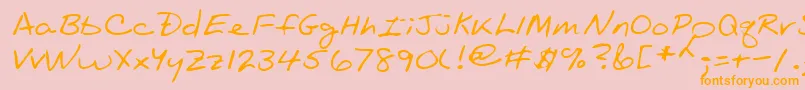 Lehn089 Font – Orange Fonts on Pink Background