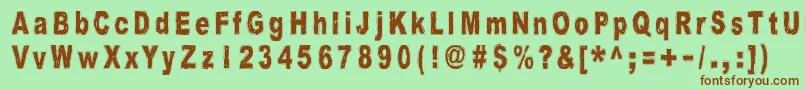 HistoryRepeatsItself Font – Brown Fonts on Green Background