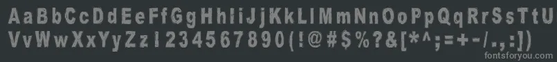 HistoryRepeatsItself-fontti – harmaat kirjasimet mustalla taustalla