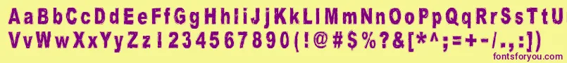 HistoryRepeatsItself Font – Purple Fonts on Yellow Background