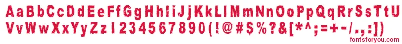 HistoryRepeatsItself-fontti – punaiset fontit valkoisella taustalla