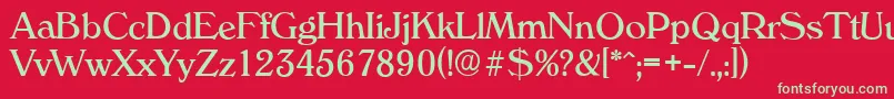 フォントVeronaserialRegular – 赤い背景に緑の文字