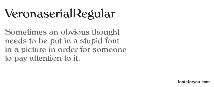Review of the VeronaserialRegular Font
