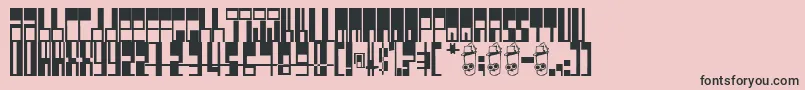 Pimpbot5000-Schriftart – Schwarze Schriften auf rosa Hintergrund